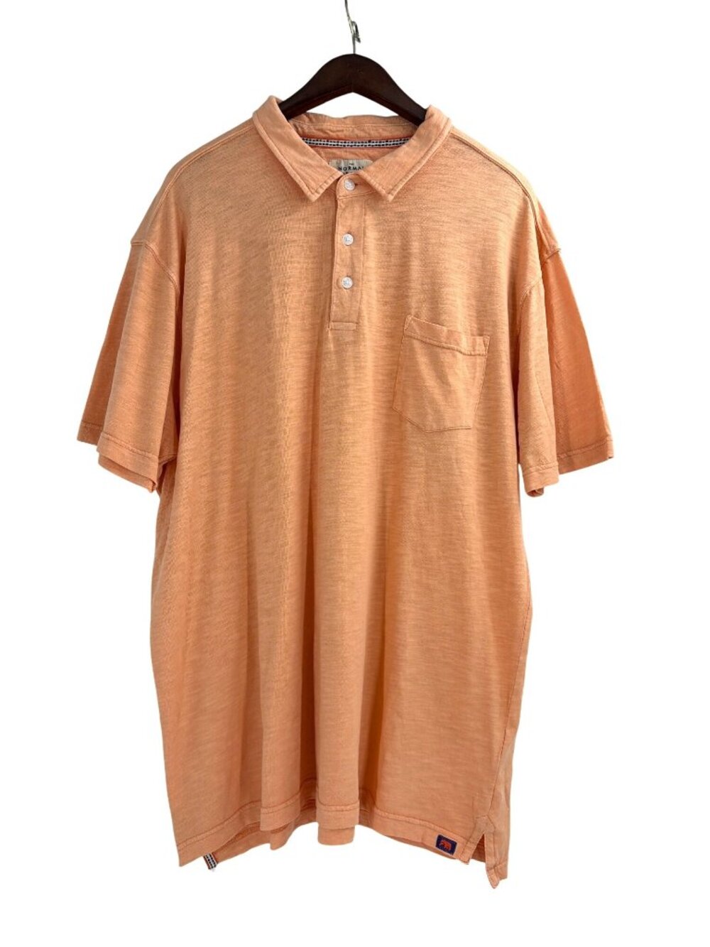 The Normal Brand Mens XXL Polo Shirt 100% Cotton Short Sleeve Peach Lightweight